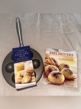 Williams Sonoma NordicWare Ebelskiver Filled Pancake Pan & Recipe Book NonStick